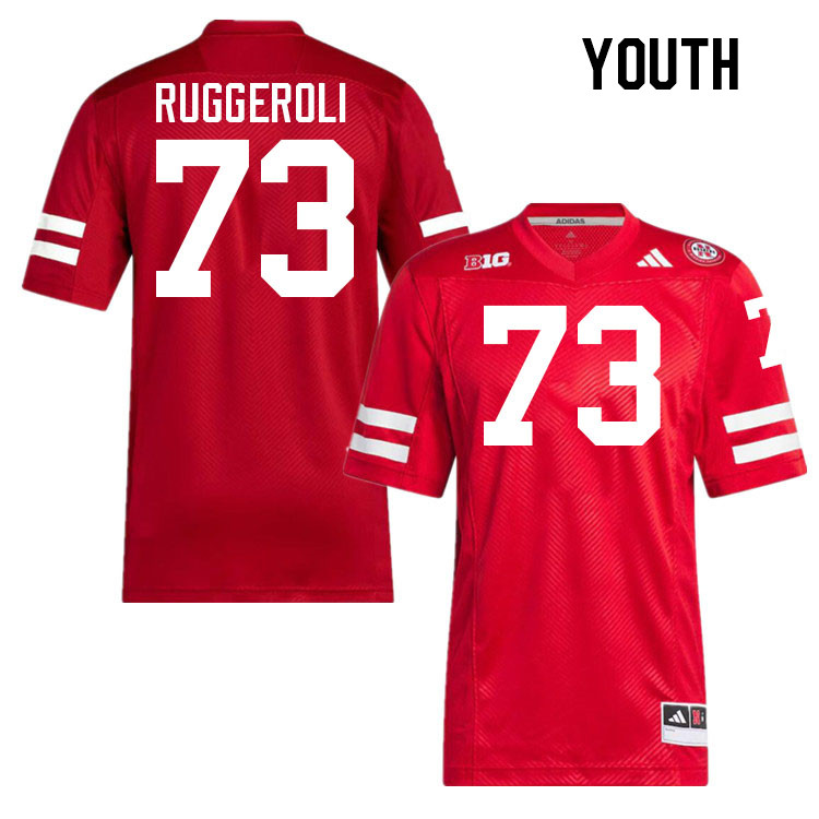 Youth #73 Xander Ruggeroli Nebraska Cornhuskers College Football Jerseys Stitched Sale-Scarlet